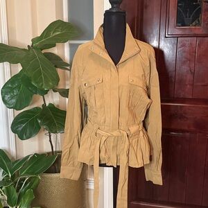 Nine West Solid Utility Jacket Sergio Olive Size M